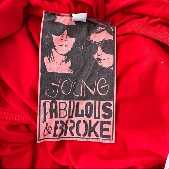 Young Fabulous & Broke Red Deep V Neck Maxi Dress XS - Picture 7 of 8